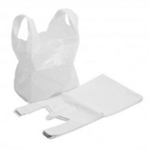 PLASTIC CARRIER BAGS  WHITE STRONG 200 PCS  (11X17X21" 17MU)